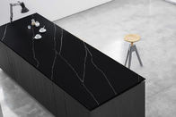 Dalle en pierre de quartz artificiel noir naturel avec la surface de finition en cuir