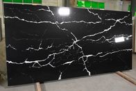 Haute pierre en verre noire de quartz de Calacatta de couleur avec le NSF pour le dessus de cuisine