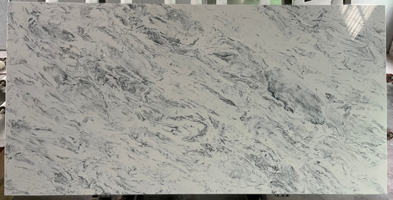 Panneaux de parement en fausse pierre Dessus de vanité de salle de bain en dalle de quartz gris