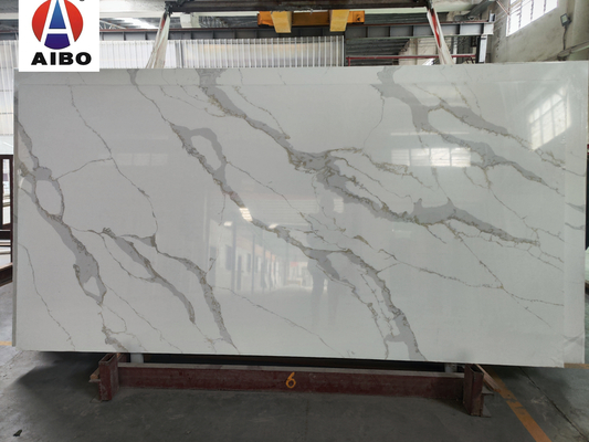 Pierre artificielle de quartz Crystal Extra White Marble Stone de nouveau venu de quartz de Calacatta de porcelaine artificielle blanche de dalles